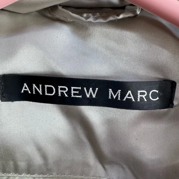 Andrew Marc Silver champaine Puffer Jacket with real Fur Hood down jacket - Picture 8 of 8